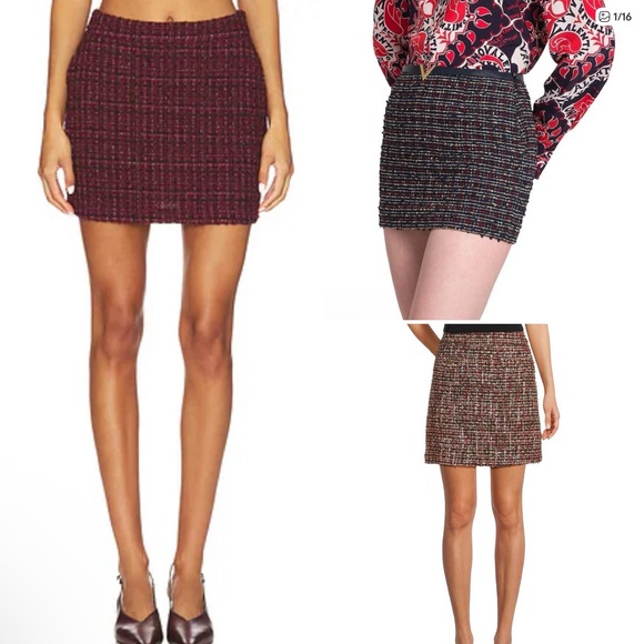 Bandolino Tweed Pencil Skirt Plum Size 4 Mini Multicolor Business burgundy - Picture 11 of 11